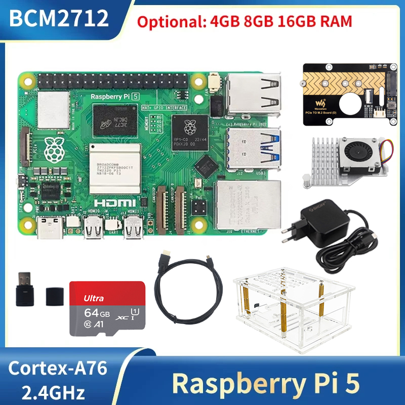 Raspberry Pi 5 8Gb Kit - Raspberry Pi 5 4GB/8GB/16GB RAM開発ボード BCM2712